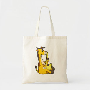 Giraffe bij Muziek met Saxophone.PNG Tote Bag