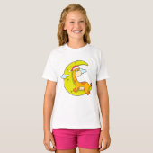 Giraffe bij Sleeping with Moon T-shirt (Voorkant volledig)