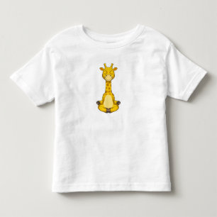 Giraffe bij Yoga Meditation Kinder Shirts