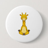 Giraffe bij Yoga Meditation Ronde Button 7,6 Cm (Voorkant)