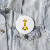 Giraffe bij Yoga Meditation Ronde Button 7,6 Cm (In situ)