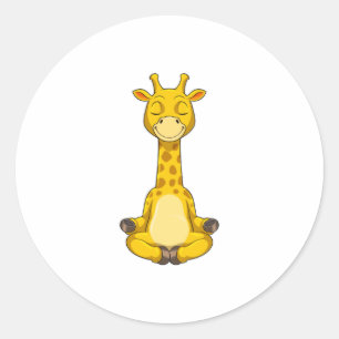 Giraffe bij Yoga Meditation Ronde Sticker