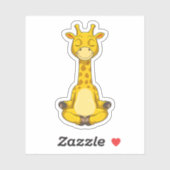 Giraffe bij Yoga Meditation Sticker (Vel)