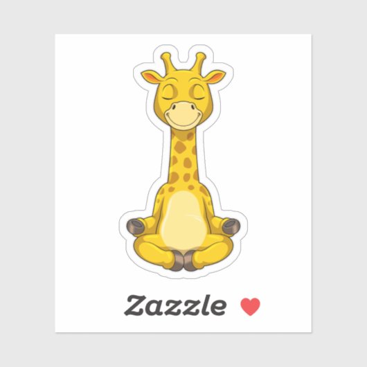 Giraffe bij Yoga Meditation Sticker (Vel)