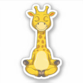 Giraffe bij Yoga Meditation Sticker (Voorkant)