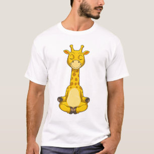 Giraffe bij Yoga Meditation T-shirt