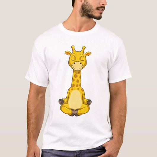 Giraffe bij Yoga Meditation T-shirt (Voorkant)