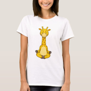 Giraffe bij Yoga Meditation T-shirt