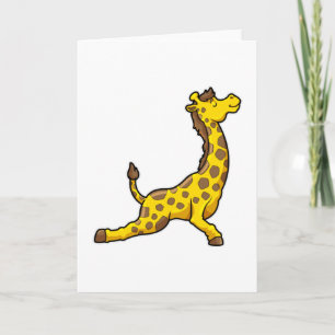 Giraffe bij Yoga Stretching Leg Kaart