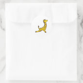 Giraffe bij Yoga Stretching Leg Ronde Sticker (Tas)