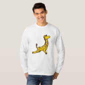 Giraffe bij Yoga Stretching Leg T-shirt (Voorkant volledig)