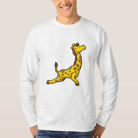 Giraffe bij Yoga Stretching Leg T-shirt (Voorkant)