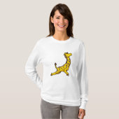 Giraffe bij Yoga Stretching Leg T-shirt (Voorkant volledig)