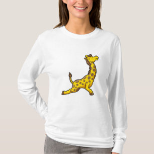 Giraffe bij Yoga Stretching Leg T-shirt