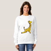 Giraffe bij Yoga Stretching Leg Trui (Voorkant volledig)