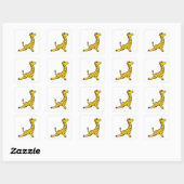 Giraffe bij Yoga Stretching Leg Vierkante Sticker (Vel)