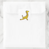 Giraffe bij Yoga Stretching Leg Vierkante Sticker (Tas)