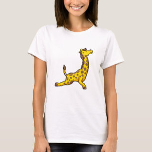 Giraffe bij Yoga Stretching oefeningen Legs & Neck T-shirt