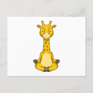 Giraffe bij yogameditatie briefkaart