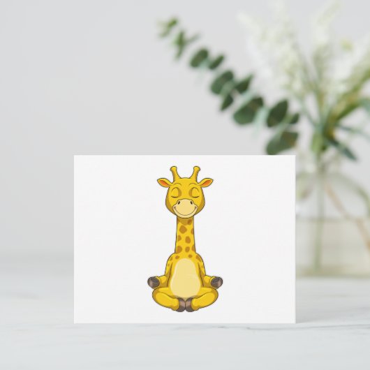 Giraffe bij yogameditatie briefkaart (Staand voorkant)