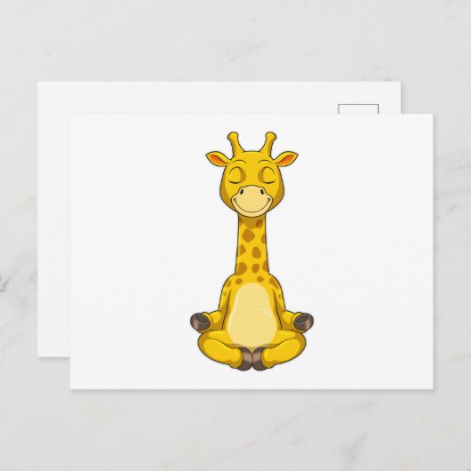 Giraffe bij yogameditatie briefkaart (Voorkant / Achterkant)