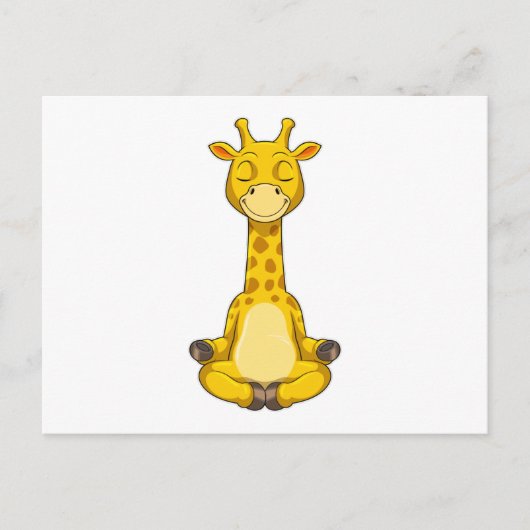 Giraffe bij yogameditatie briefkaart (Voorkant)