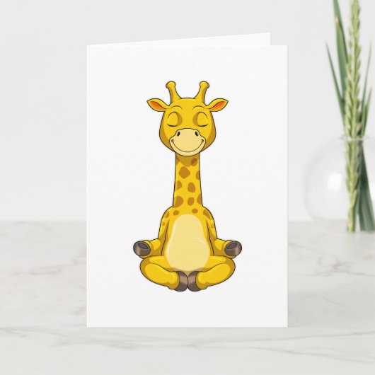 Giraffe bij yogameditatie kaart (Voorkant)