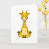 Giraffe bij yogameditatie kaart (Gele Bloem)
