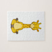 Giraffe bij yogameditatie legpuzzel (Horizontaal)