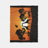 Giraffe bij zonsondergang fleece deken (Voorkant)