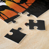 Giraffe bij zonsondergang legpuzzel (Zijkant)