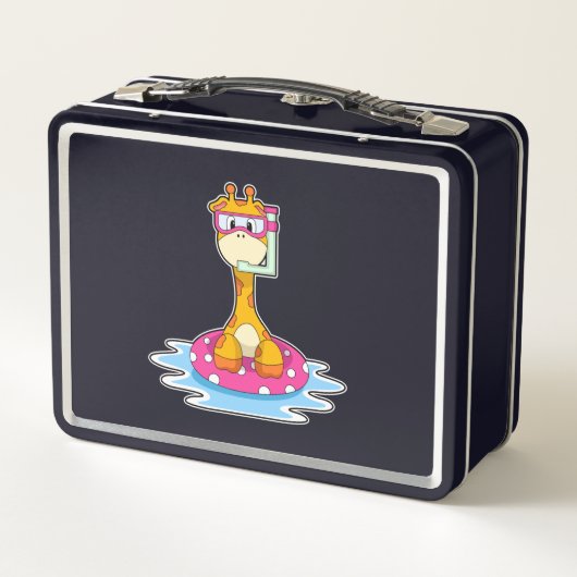 Giraffe bij zwemmen met Snorkel (Achterkant)