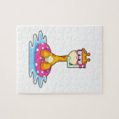 Giraffe bij zwemmen met Snorkel Legpuzzel (Horizontaal)