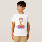 Giraffe bij zwemmen met Snorkel T-shirt (Voorkant volledig)