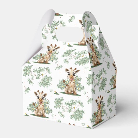 Giraffe Bird Safari Neutraal Baby shower Bedankdoosjes (Achterkant)
