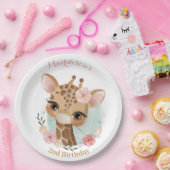 Giraffe Birthday Baby shower Papieren Bordje (Feest)