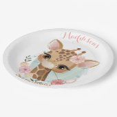 Giraffe Birthday Baby shower Papieren Bordje (Gekanteld)