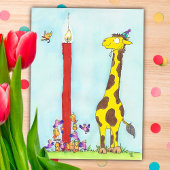 GIRAFFE BIRTHDAY briefkaart van Nicole Janes