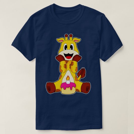 Giraffe Birthday Cake T-shirt (Design voorkant)