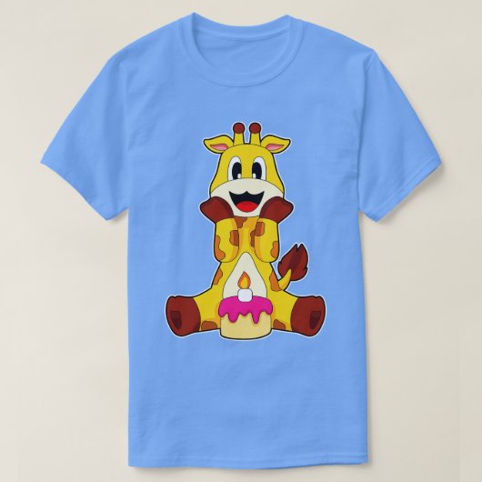 Giraffe Birthday Cake T-shirt (Design voorkant)