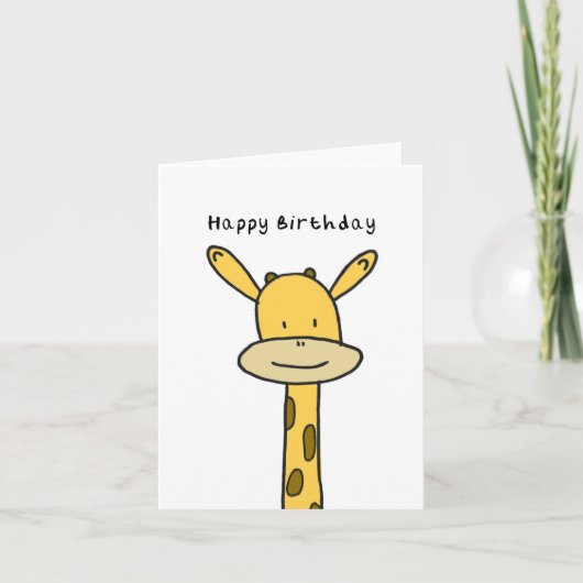 Giraffe Birthday Card Kaart (Voorkant)