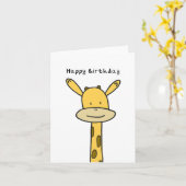 Giraffe Birthday Card Kaart (Gele Bloem)