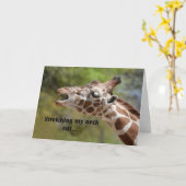 Giraffe Birthday Kaart (Gele Bloem)