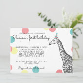 Giraffe Birthday Kaart (Staand voorkant)