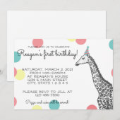 Giraffe Birthday Kaart (Voorkant / Achterkant)