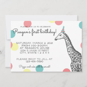 Giraffe Birthday  Kaart