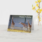 Giraffe Birthday-kaart Kaart (Gele Bloem)