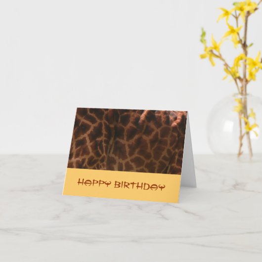 Giraffe Birthday-kaart Kaart (Gele Bloem)