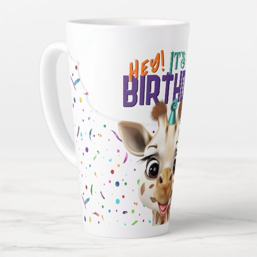 Giraffe Birthday Latte Mok (Linkerhoek)