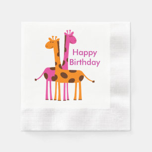 Giraffe Birthday Napkins Servetten